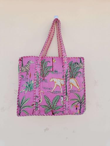 Image of Women's 100% Cotton Lightweight Shoulder Tote Bag with Interior Poeckt Casual Handbag for Women