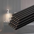 QDYMXUN Wood Slat Acoustic Wall Panels, 4-Pack 94.5'' x 7.9'' 3D Fluted Sound Absorbing Paneling for Interior Accent Wall Decor, Living Room (Matte Black)