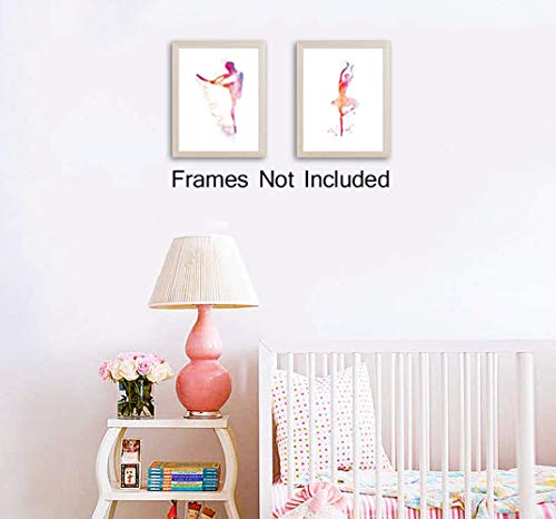 Chditb Unframed Ballerina Wall Art Print Elegant Ballet Girls Art Painting, Set Of 3（8’’X10’’） Canvas Dancer Poster Picture For Beautiful Girls Or Women Room Decor #TOP3