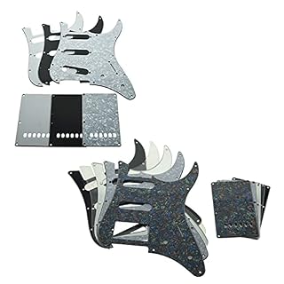 WENKA Guitar Pickguard HSS/SSS Pickguards et Plaque arrière avec vis (Couleur : SSS Black 3 ply) (Color : HSS Abalone… - Les Beatles, Paul McCartney, John Lennon, RIngo Starr, George Harrison WENKA Guitar Pickguard HSS/SSS Pickguards et Plaque arrière avec vis (Couleur : SSS Black 3 ply) (Color : HSS Abalone… – Image 2