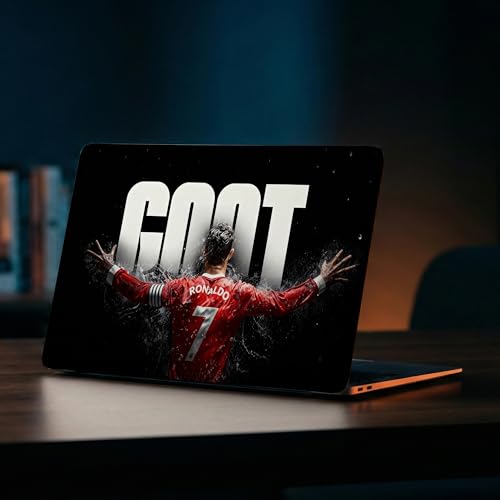 Image of NoWorries Laptop Skin for 15.6 & 14 Inch Laptop | Motivational, Superhero, Sports & Graphic Design Laptop Sticker Wrap | Premium Vinyl Laptop Cover (Ronaldo7, 15 x10inches)