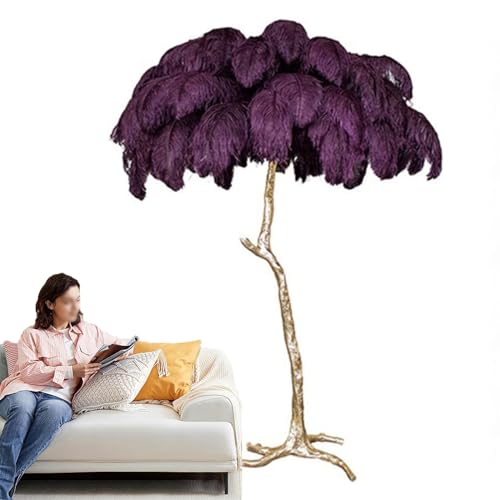 Lámpara de pie de plumas con interruptor de pie para solucionar la luz tenue en tu salón