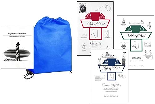 Life of Fred College SET TEXTBOOKS ONLY (Calculus, Statistics & Linear Algebra) Homeschool Kit in a Bag