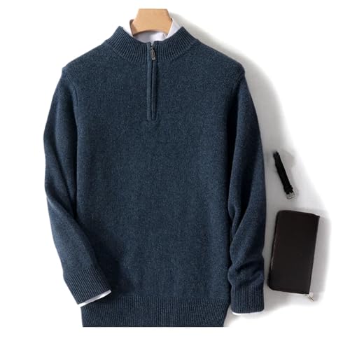Men's Zipper Half Turtleneck Long Sleeve Business Casual Sweater Winter Leisure Outdoor Warm Cashmere Sweater4