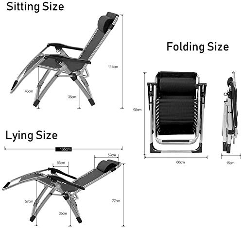 Chaise Zero Gravity pliante de jardin et patio avec coussin confortable - 3