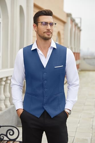 كوفاندي سترة بدلة رجالية بقصة ضيقة رسمية للأعمال صدرية فستان كاجوال