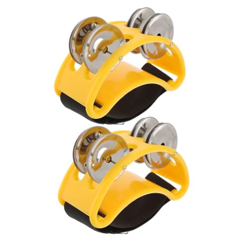 SHOWERORO 2pièces Tambourin à Pied Lot De Cloches De Percussion Pour Adultes Instrument De Musique Accessoires De Tambourin à Pied