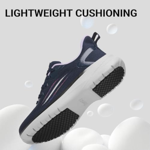 Image of Treesky Non Slip Work Shoes for Women, Restaurant & Kitchen Sneakers | Slip resistant soles, lightweight cushioning, breathable knit, removable insole, for nursing, food service & long shifts