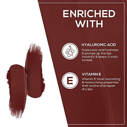 Image of RENEE Stunner Matte Lipstick - Big Bang 4gm| Intense Color Pay Off, Full Coverage Long Lasting Weightless Velvety Formula with One Swipe Application| Enriched with Vitamin E & Hyaluronic Acid