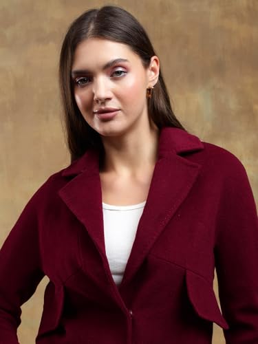 Image of KOTTY Womens Cotton Blend Standard Length Elegant Style Coat - Classic Style with Modern Detailing
