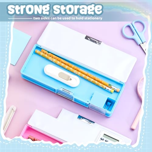Image of Henoyso Multifunctional Pencil Box for Boys, Blue Inspirational Pencil Case with Calculator and Sharpener, 2026 Back to School Supplies Organizer for Kids Teens Students, Elementary Gift