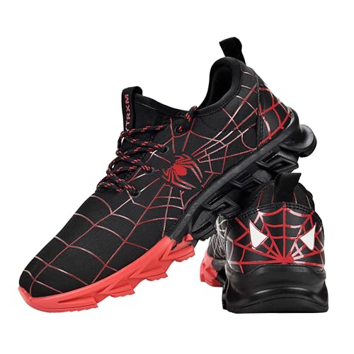 YTRXM Boys Girls Shoes Lightweight Little Kids Sports Running Tennis Shoes Non Slip School Students Casual Shoes Black Size 1.5, 1 Pair