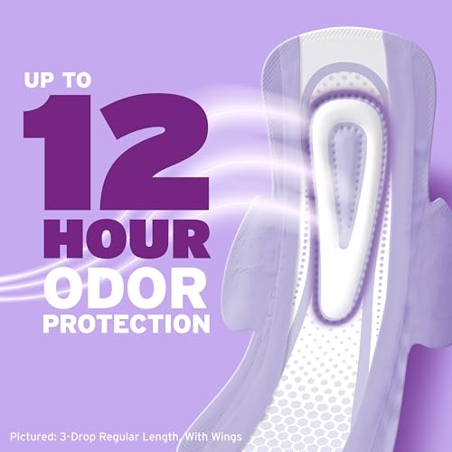 Image of Poise Ultra Thin Incontinence Pads for Women, 5 Drop, Wings, Long, 34 ct