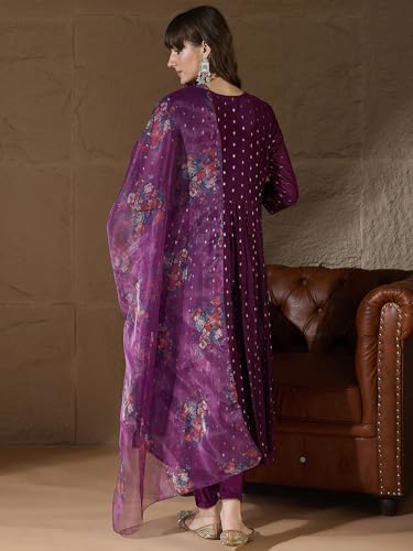 Image of Women's Chanderi Kurta with Legging and Dupatta | Modern & Traditional Blend Ethnic Wear Set | Festive & Casual Summer Kurti with Pants for Party Office & Ethnic Occasions