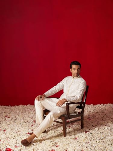 Image of VASTRAMAY Men's Silk Blend Kurta and Pyjama Set