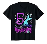 Kids Mermaid Girls 5th Birthday Shirt 5 Years Old Party Gift