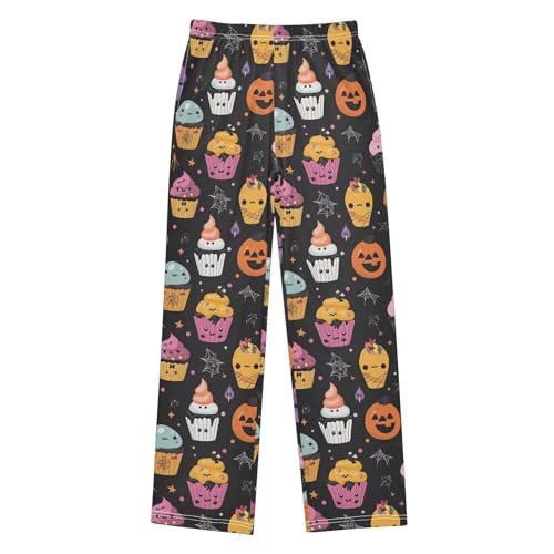 Pajama Pants Cupcakes Cakes Webs Halloween PJ Bottoms Sleepwear Lounge Sleep Pant with Pockets