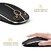 Vssoplor Wireless Mouse, 2.4G Slim Portable Computer Laptop Mouse with Nano Receiver Quiet Silent Optical Mice for Notebook, PC, Laptop, Computer-Black and Gold
