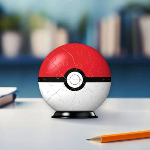 Ravensburger - Puzzle 3D Ball - Poké Ball Pokémon - A partir de 6 Ans - 54 pièces numérotées à Assembler sans Colle - A Collectionner - Support Inclus - 11256