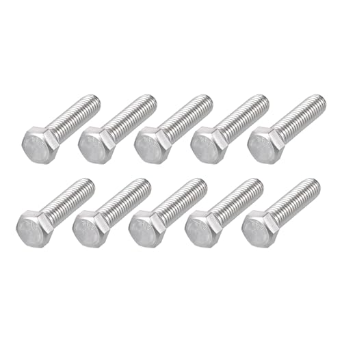 Image of METALLIXITY Hex Head Bolts (7 /16-14 x 1-3 /4 inch) 10Pcs, 304 Stainless Steel 18-8, Fully Threaded, External Hex Drive, Plain Finish, Hex Head Screw Bolt, Silver