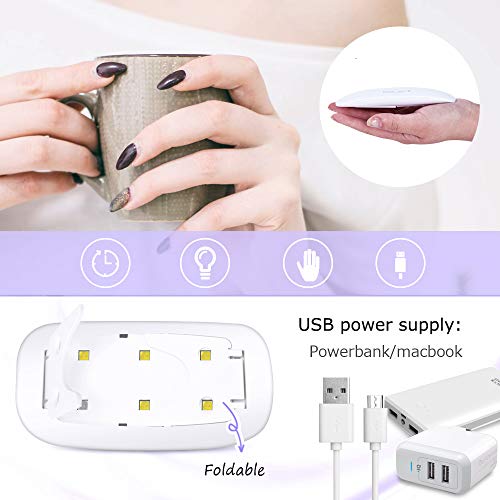 Kepma Uv Led Nail Dryer Mini Lamp Portable Curing Light For Gel Nail Polish,6W(White) #TOP4