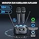 TONOR Wiederaufladbares Bluetooth Funkmikrofon Set, 2x100 einstellbare UHF Funk Mikrofon Kabellos Metall Wireless Microphone, Auto Scan, 80m Reichweite für Gesang Karaoke Kirche Party TW790 Schwarz