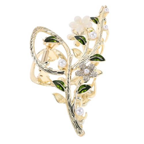 PACKOVE Pince à Cheveux en Métal Fleur Cat’s Eye 13,5 Cm Maintien Sûr Femmes Filles Coiffure Rétro Accessoires Griffes pour Usage Quotidien et Occasions Spéciales