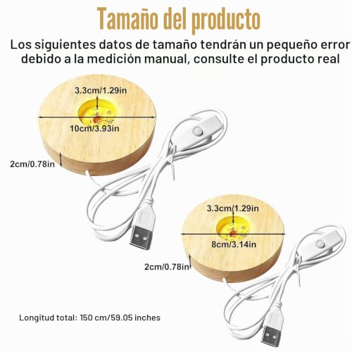 Miniatura 2 de Base De Luz Led De Madera, 2 Unidades, Base De Pantalla, Base De Pantalla, Placa Para Bloque De Cristal, Base Led Iluminada De Madera Con Usb, Base Led Para Exhibición, Cristal, Acrílico, Joyas De