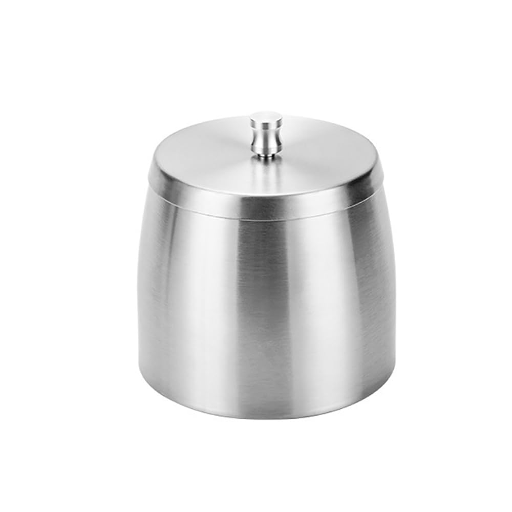 Rubik Ashtray with Lid for Cigarette, Covered Windproof Stainless Steel Ash Tray for Indoor Outdoor Patio Home Office Living Room Hotel (Silver, Small)