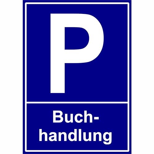 Panneau de parking Buchhandlung en aluminium Dibond de 30 x 21 cm