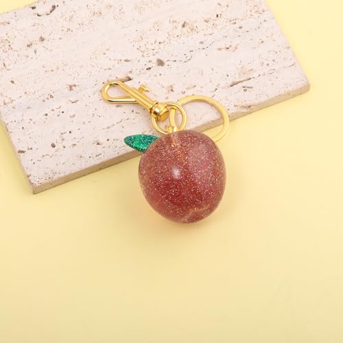 Image of Fruit Bag Charm Keychain - Gold Key Chain, Cute Purse Handbags Accessories - Beautiful Gift for Women