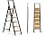 SOLADDER 6 Step Ladder for 12 Ft High Ceiling, Folding Step Stool with Handgrip & Anti-Slip Wide Pedal, Portable Aluminum Stepladder for Kitchen, Home (300 lbs Capacity) - Black+Wood Grain