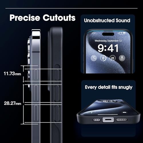 Image of DIZORO Magnetic Ring Stand for iPhone 15 Pro Max Case [Military Drop Protection] [Compatible with MagSafe] Shockproof Matte Translucent Slim Phone Case - Black.