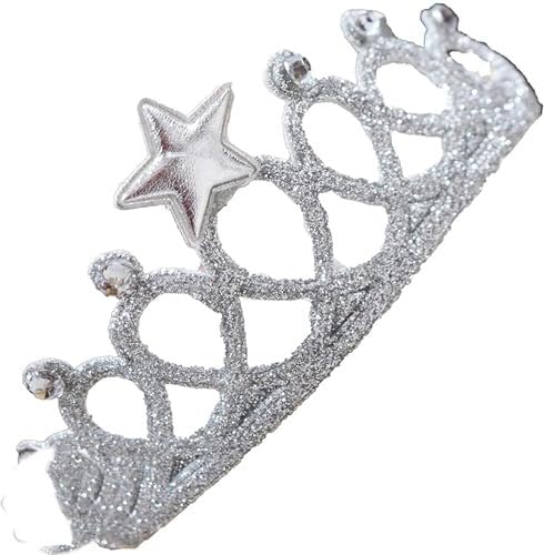 Rubela 1 Piece Children’s Crown Star Hair Headband Baby Girls Photo Hair Accessories Baby Stretch Jewelry Hair Band (Silver)