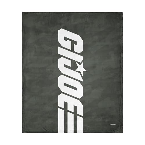 G.I. Joe Symbols GI Joe Silk Touch Throw, 50 x 60 in – Official Hasbro Cartoon Fleece Blanket, Ultra-Soft Retro Bedding for Bed or Couch