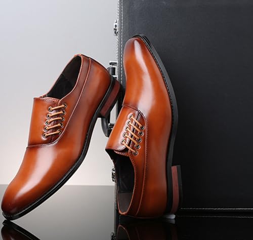 Men's Fashion Casual Side Straps Genuine Leather Loafers Shoes Classic and Comfortable Office Formal Oxford Shoes, Perfect for Business and Casual Wear3