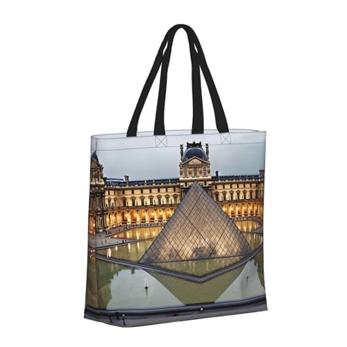 Bolso tipo Hobo para mujer con cremallera, bolso grande de hombro para compras y viajes, inspirado en el Museo del Louvre en París miniatura 4