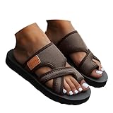 Hbeylia Orthopedic Sandals for Women with Arch Support Flip Flops Slide Sandals Soft Cushioned Flats Breathable Casual Slip On Summer Shoes for Daily Walking, Outdoor, Travel