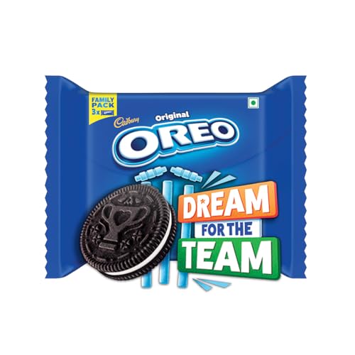 Cadbury Oreo Vanilla flavour Cookie Sandwich Cream Biscuit Family pack (288.75g, Pack of 3 x 96.25g / 300g , Pack of 3 x 100g grammage may vary)