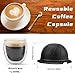 5PCS Reusable Coffee Vertuo Pods, Refillable Coffee Capsule,Compatible with Nespresso Vertuo Coffee Machine, with 2 Pcs Reusable Coffee Capsule Lid, Spoon and Brush (Black -230ML)