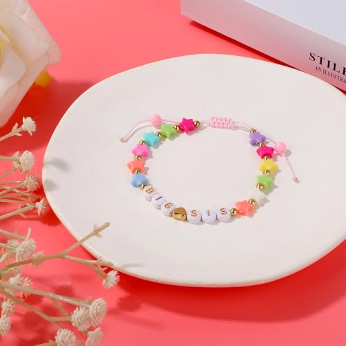Big Sister Bracelet, Colorful Adjustable Letter Beads Bracelet for Girls Sister Jewelry for Daughter Granddaughter Niece Gifts3