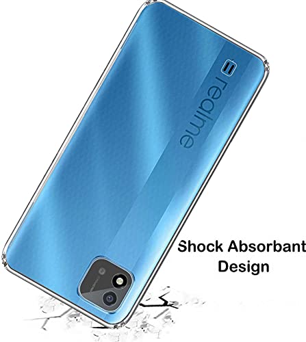 Image of Soft Flexible Silicone Back Cover Compatible with Realme C20, Transparent Case