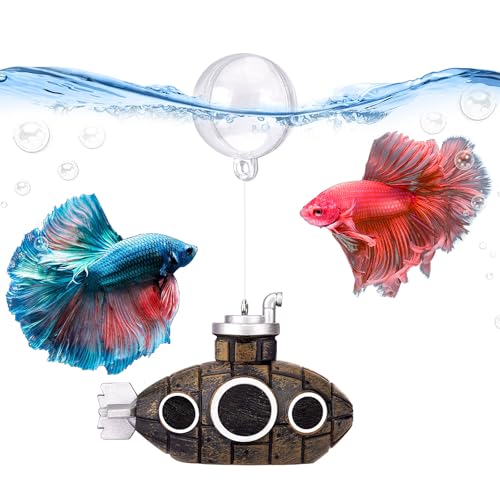 SARDVISA 2.1 in Mini Floating Submarine Fish Tank Decoration, Safe