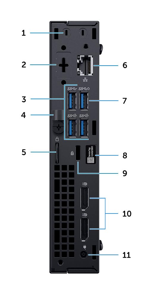 Dell OptiPlex 7070 Mini Desktop-PC, Intel Core i5-9500T, 16GB RAM, 256GB SSD, WLAN, Bluetooth, ohne Tastatur und Maus, Windows 11 Pro (Generalüberholt)
