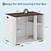 CuisinSmart Large Cat Litter Box Enclosure, Dog-Proof Cabinet with Charging Station for LitterRobot 3/4/5, Hidden Cat Robot Furniture with Storage Shelf White
