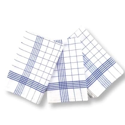 JR-Tex Küchentücher Geschirrtücher aus Baumwolle Küchenhandtücher Geschirrhandtücher aus 100% Baumwolle Spüllappen für die Küche Barista-Tuch Blau Weiss (20er Set 50x70 cm, Blau-Weiß) – Bild 7
