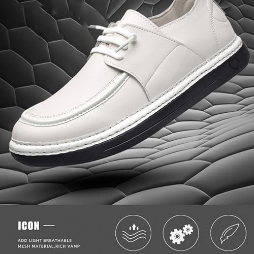 Men's Leather Flat Penny Loafers Comfortable Round Toe Soft Sole Foldable Non-Slip Work Driving Oxford Shoes 6