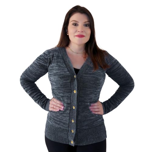 Cardigan Feminino Blusa Manga Longa Trico Botão Frio Casaco
