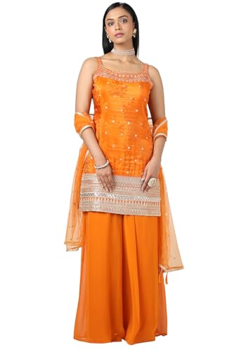 Image of Soch Womens Tissue Embroidered Suit Set With Sequins