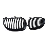 AMOPACORP Left and Right Front Matte Black Kidney Grill Grilles Compatible with 2003-2010 BMW E60 E61 5 Series